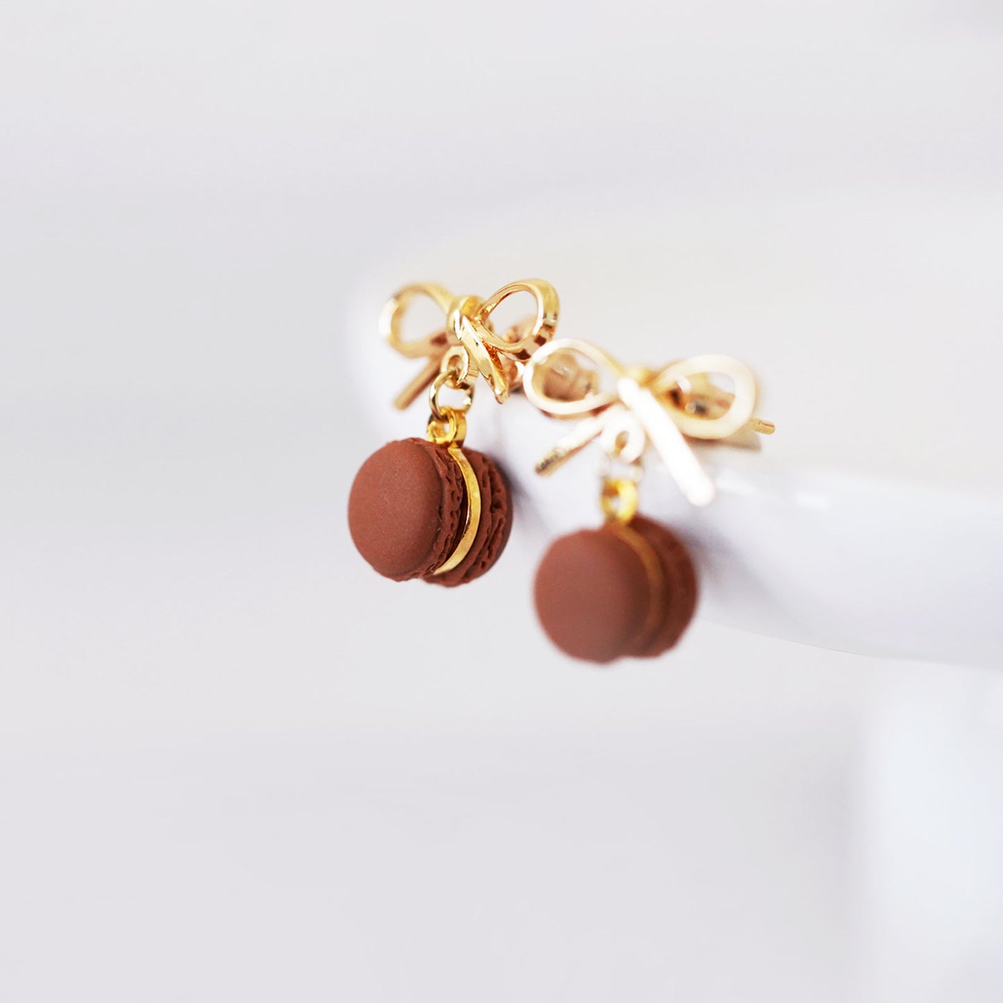 Chocolate Macaron Earrings