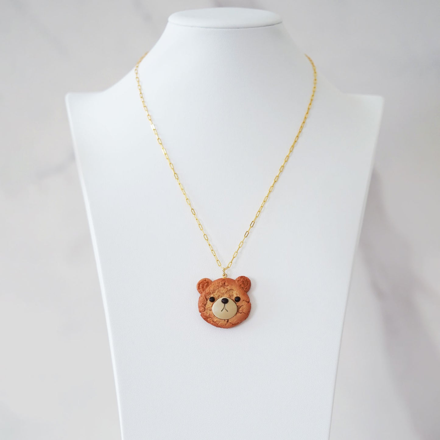 Cute Bear Head Cookie Necklace
