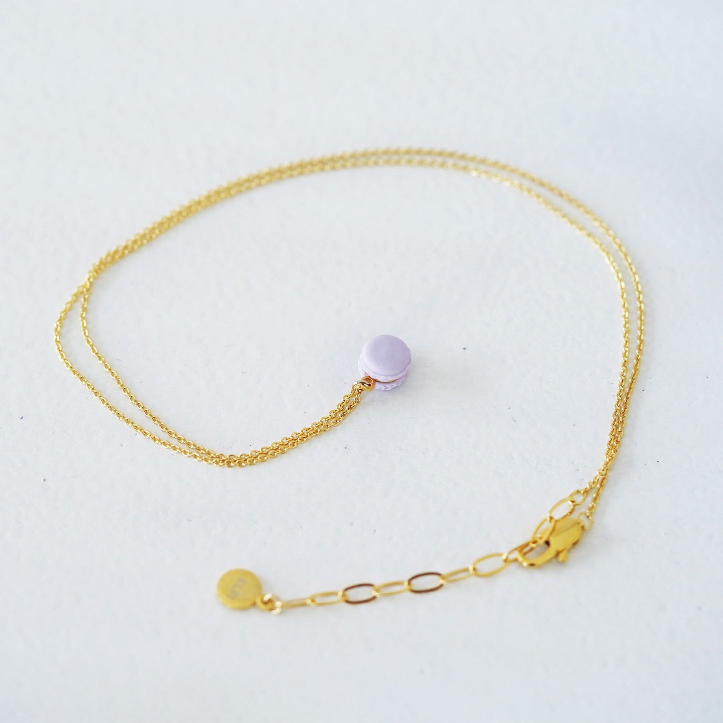 Mini Light Purple Macaron Pendant Necklace