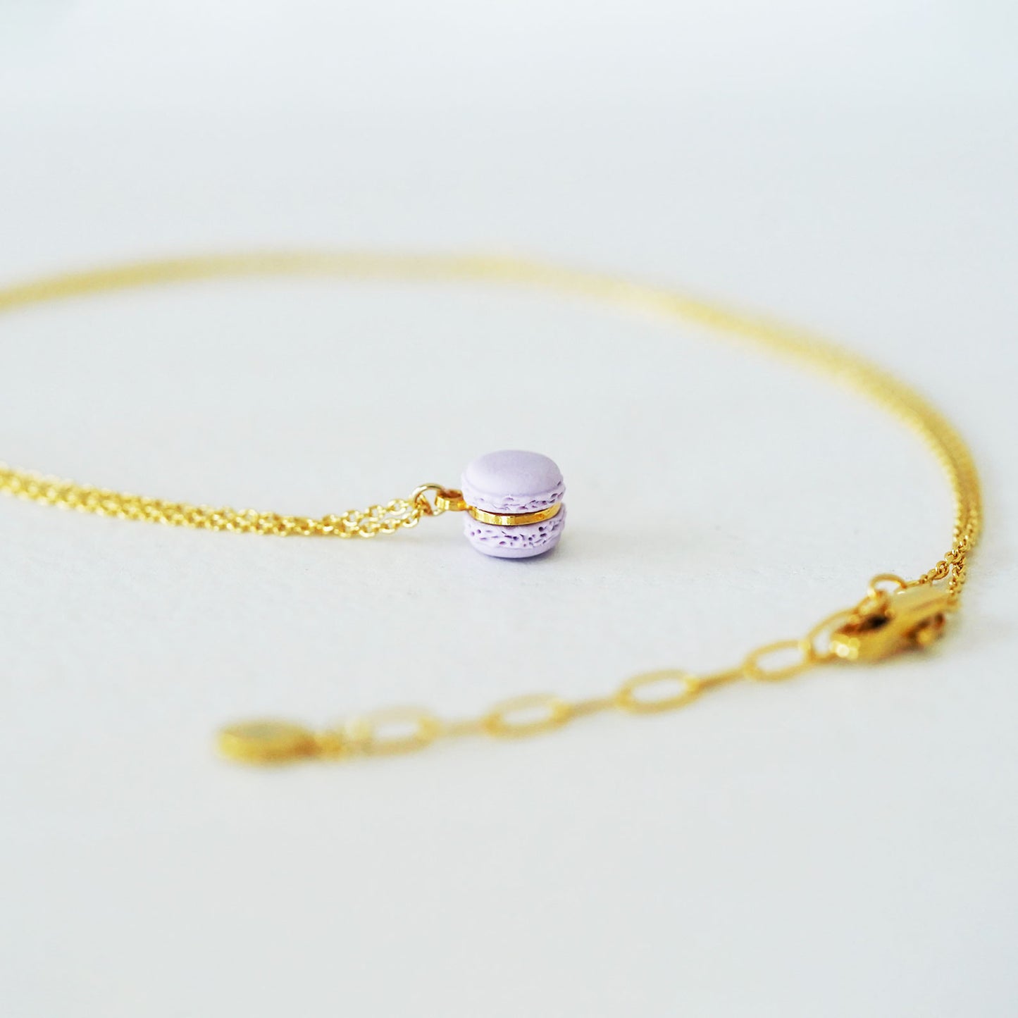 Mini Light Purple Macaron Pendant Necklace