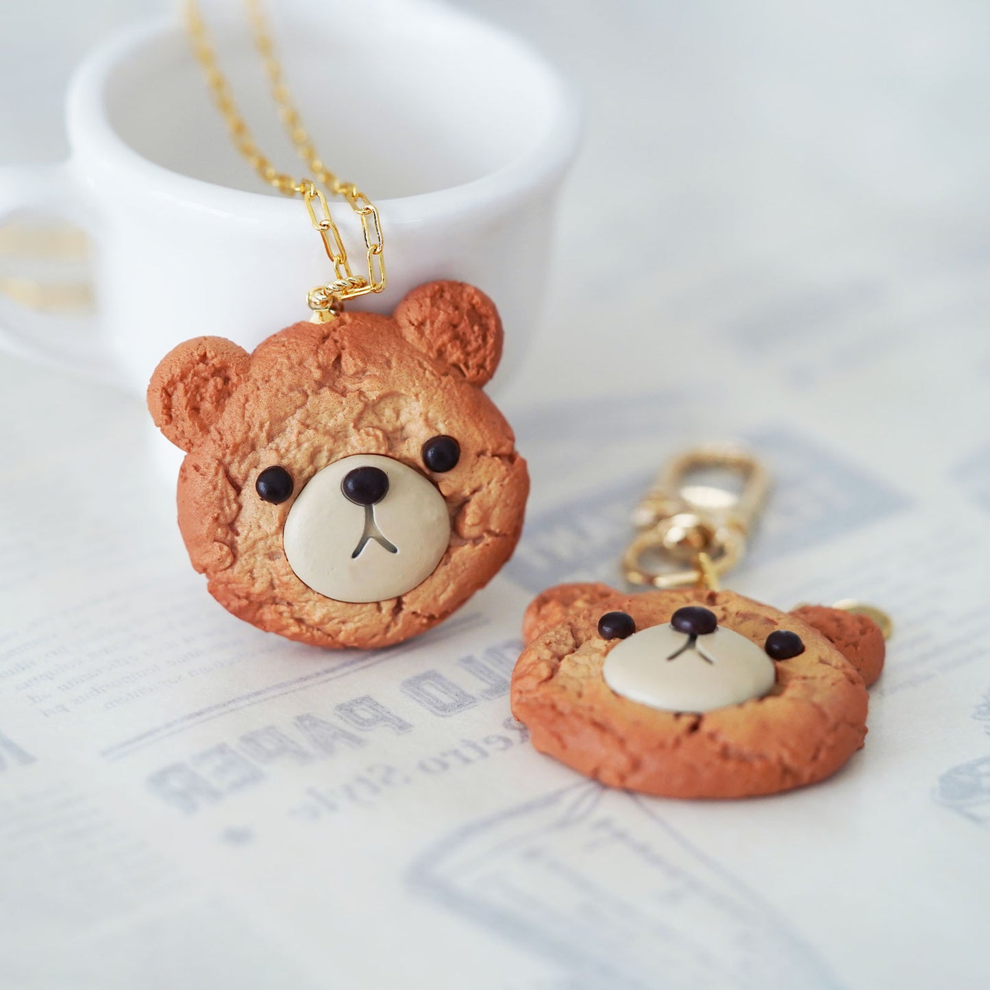 Cute Bear Head Cookie Necklace