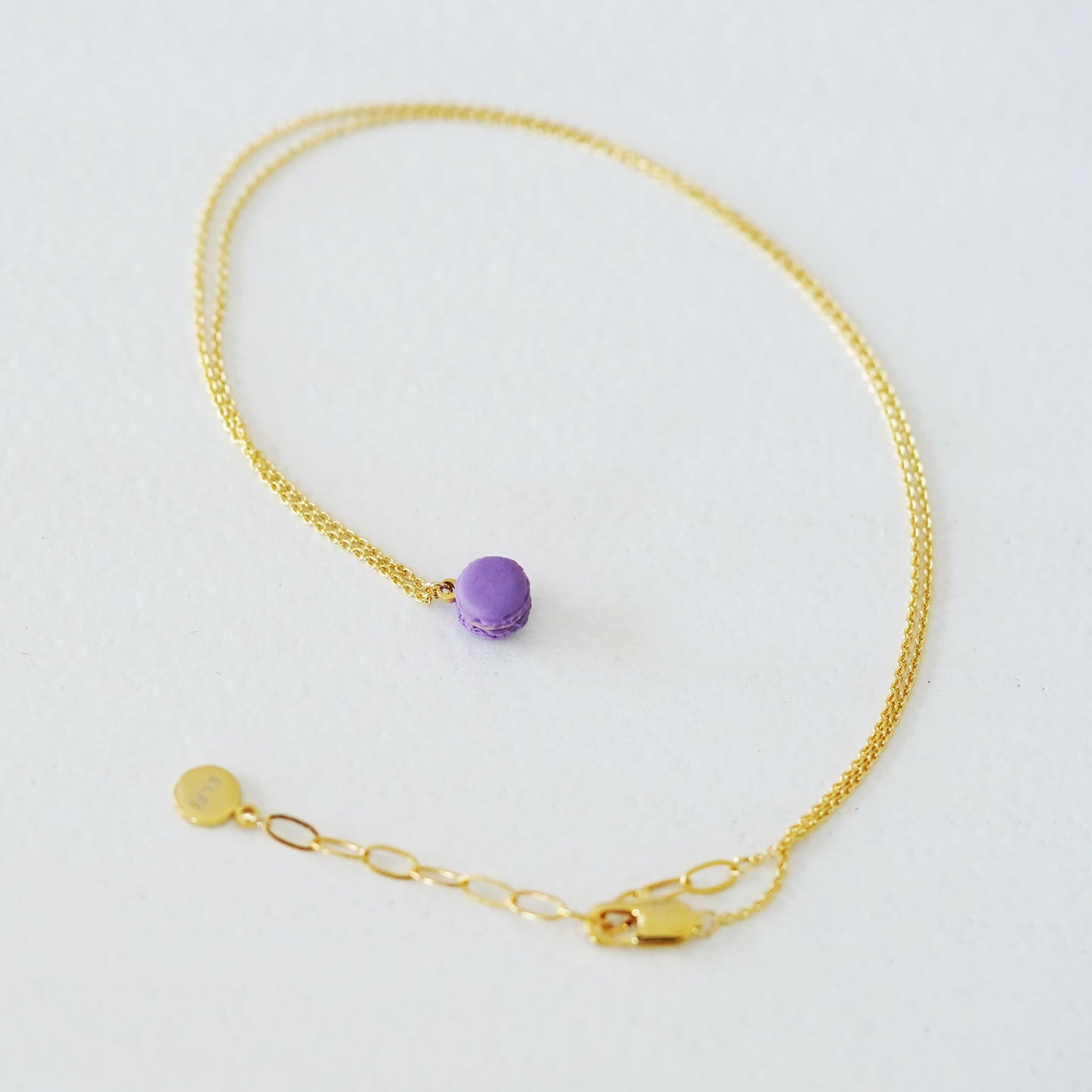 Mini Purple Macaron Pendant Necklace