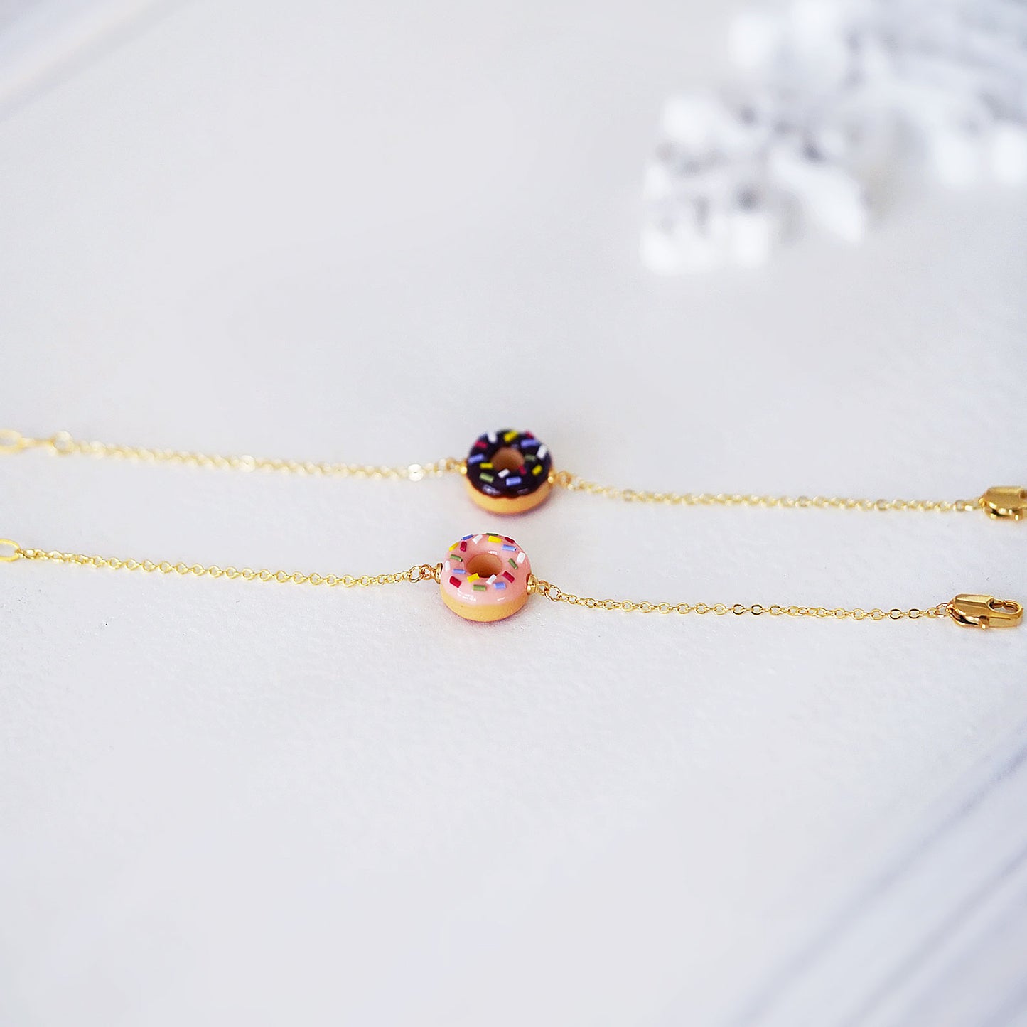 Classic Mini Chocolate Sprinkle Doughnut Bracelet
