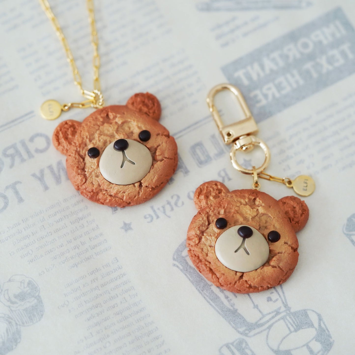 Cute Bear Head Cookie Necklace