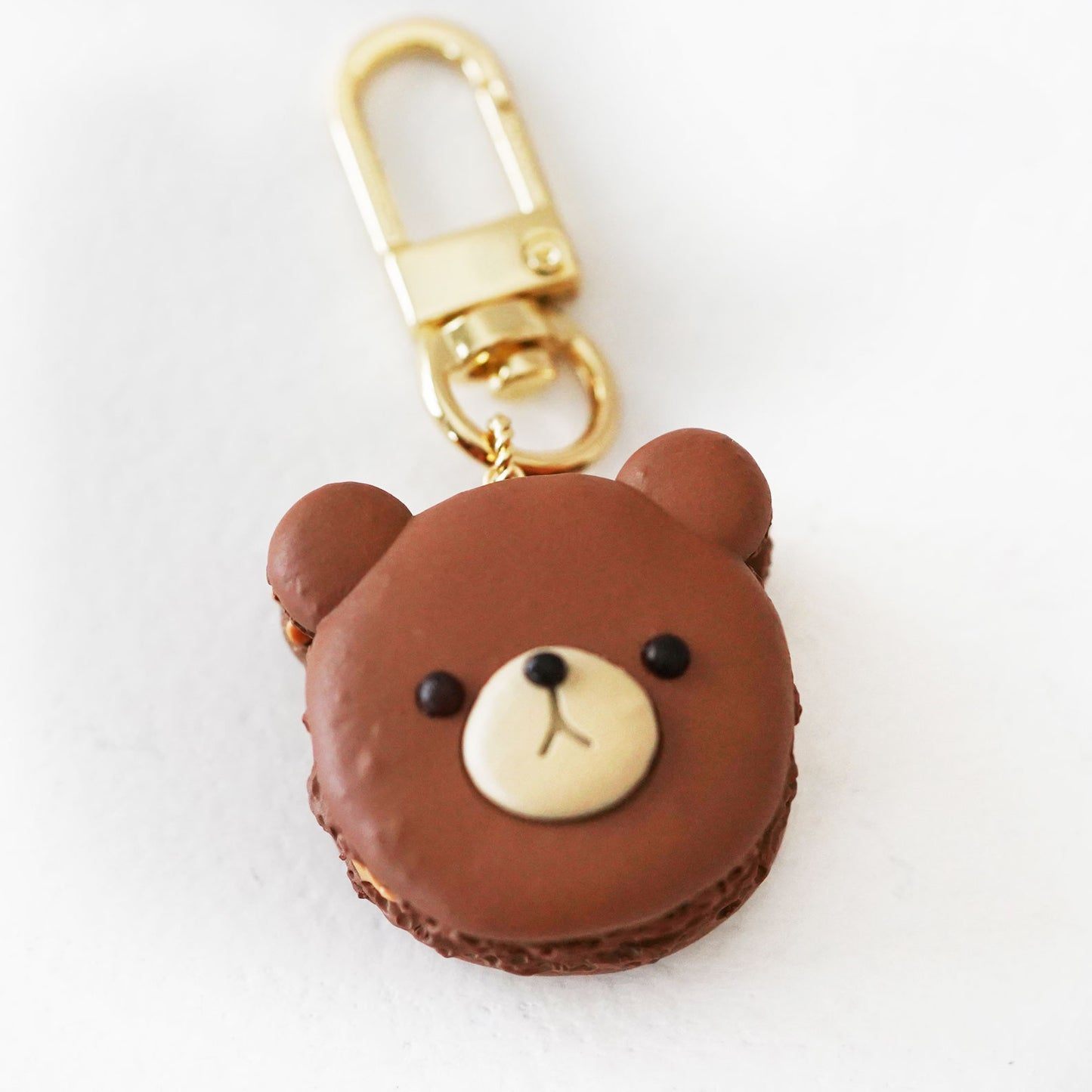 Chocolate Bear Macaron Bag Charm