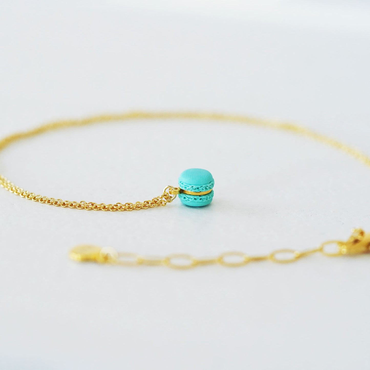 Mini Mint Macaron Pendant Necklace