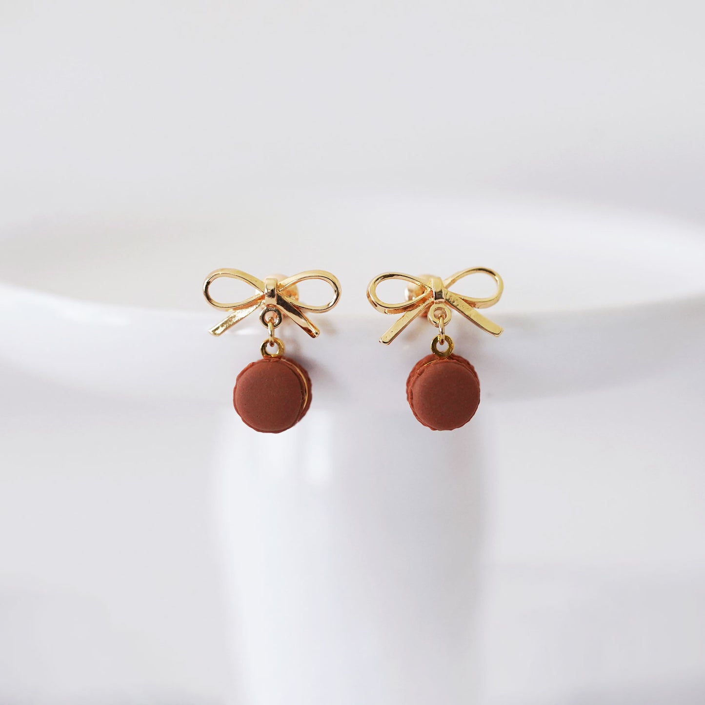Chocolate Macaron Earrings