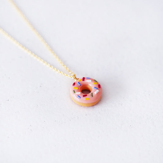 Classic Mini Pink Sprinkle Doughnut Necklace