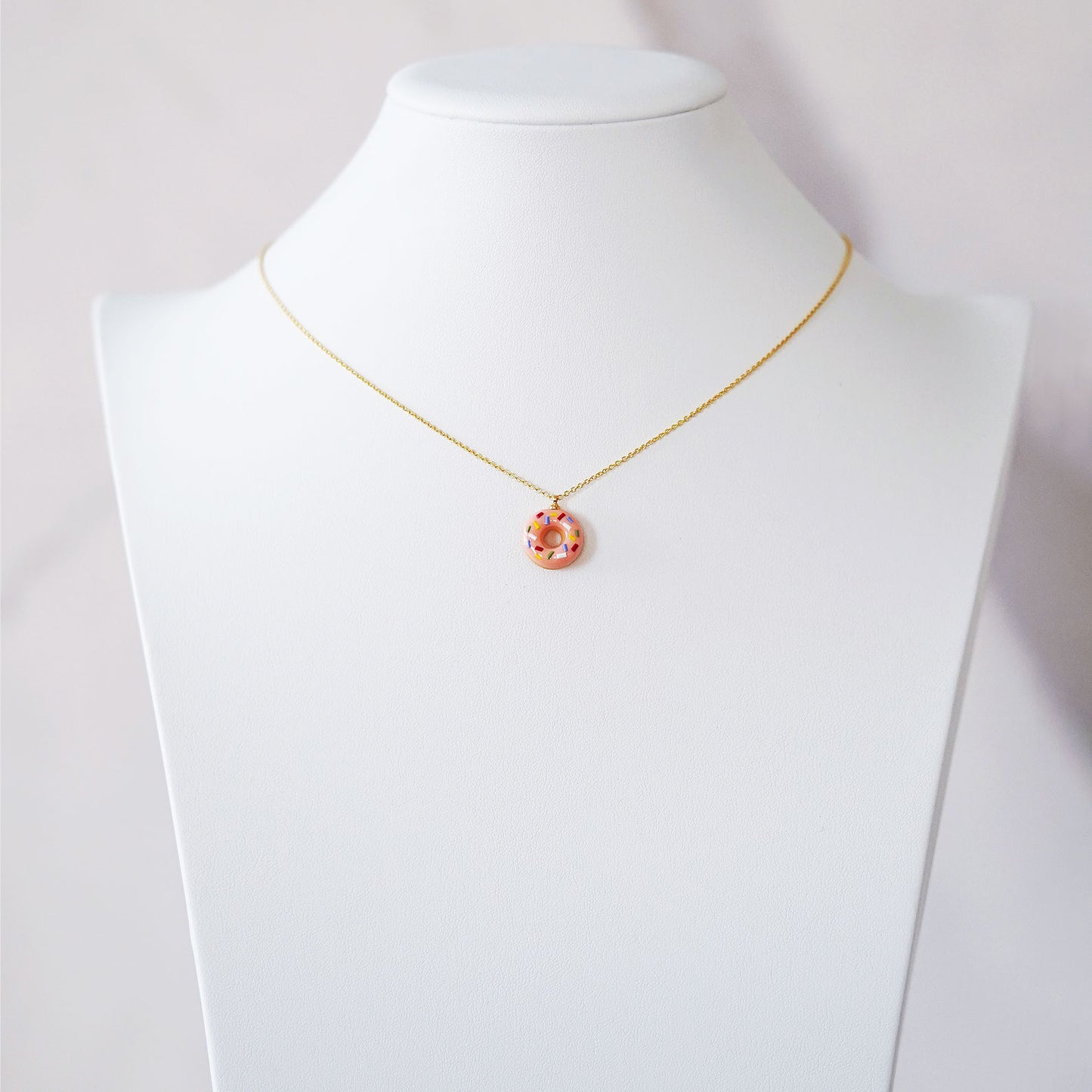 Classic Mini Chocolate Sprinkle Doughnut Necklace