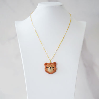 Cute Bear Head Cookie Necklace