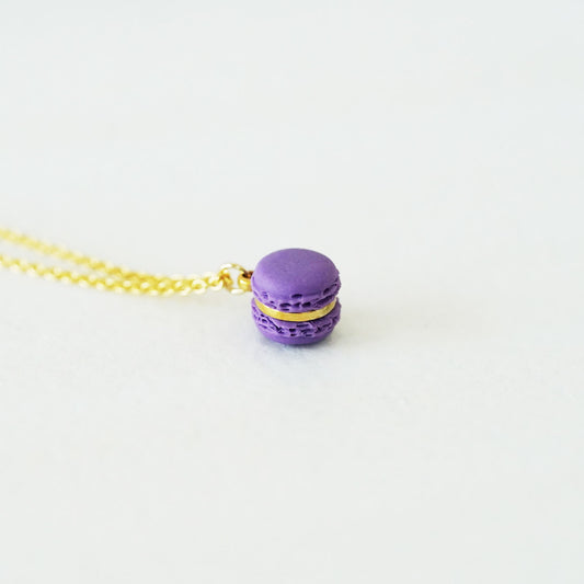 Mini Purple Macaron Pendant Necklace