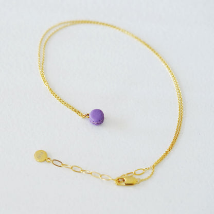 Mini Purple Macaron Pendant Necklace