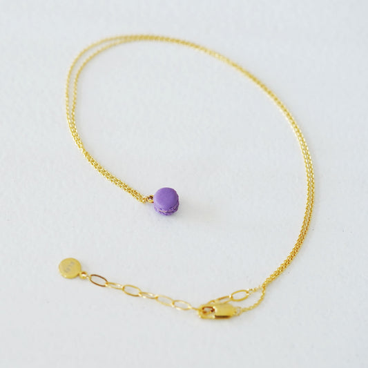Mini Purple Macaron Pendant Necklace