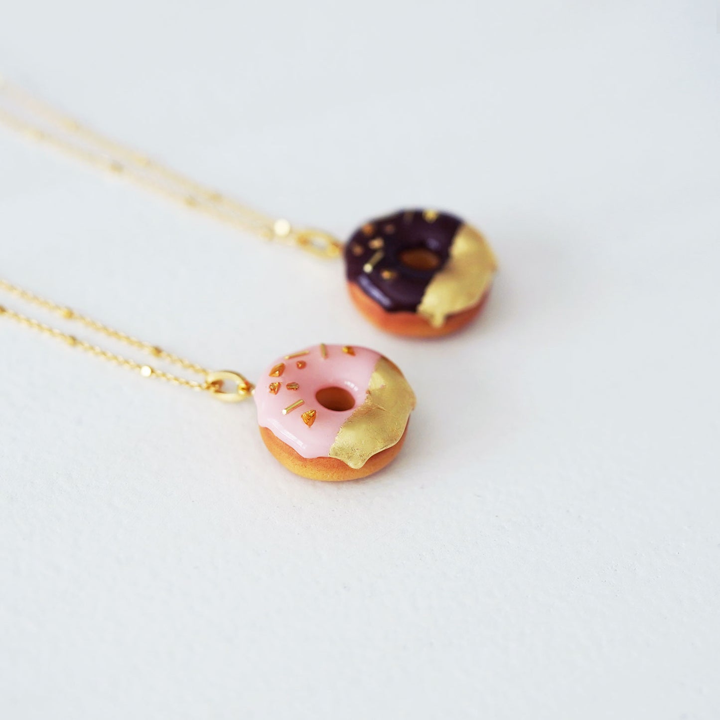 Gold & Chocolate Donut Necklace