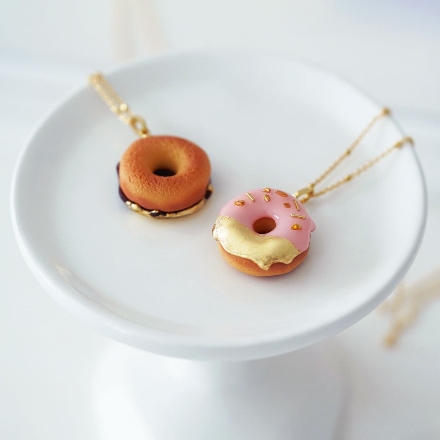 Gold & Chocolate Donut Necklace