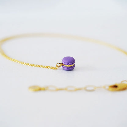 Mini Purple Macaron Pendant Necklace