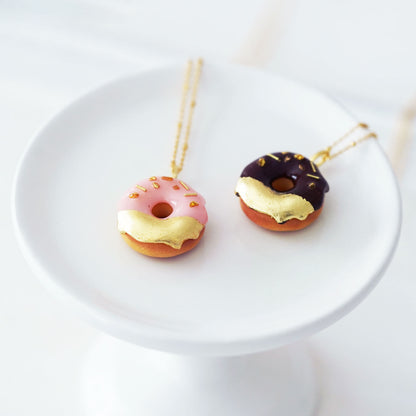 Gold & Chocolate Donut Necklace