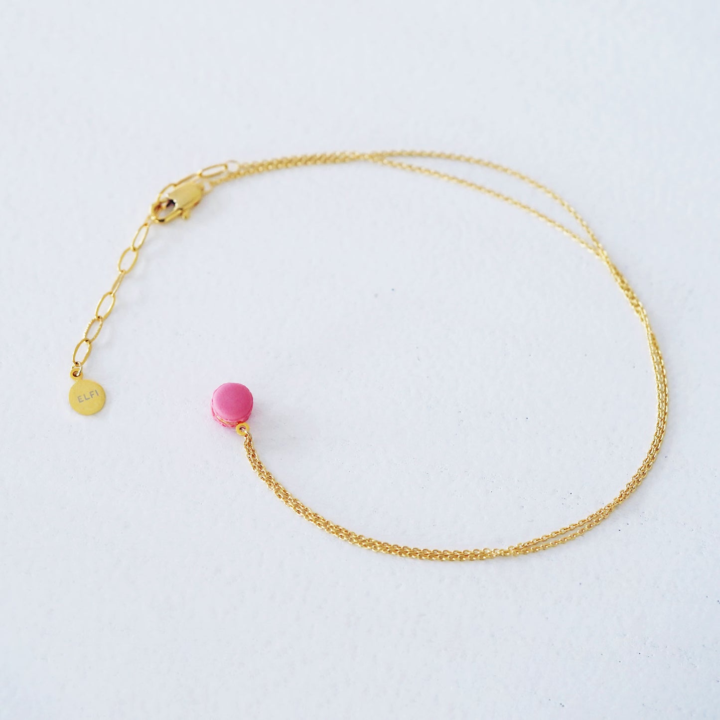 Mini Pink Macaron Pendant Necklace