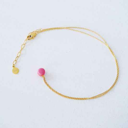 Mini Pink Macaron Pendant Necklace