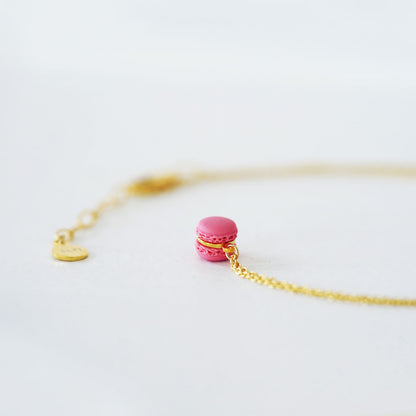 Mini Pink Macaron Pendant Necklace