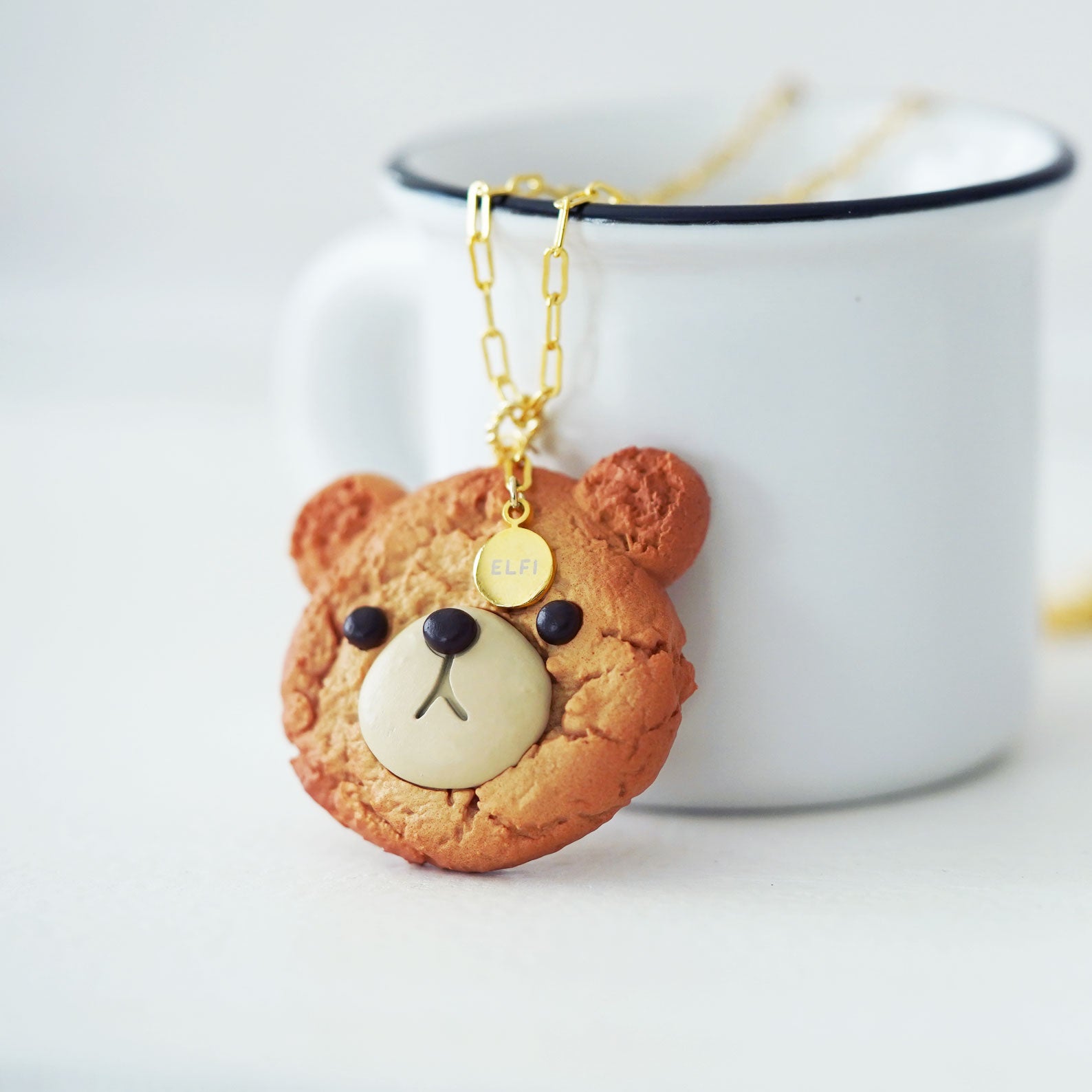 Cute Bear Head Cookie Necklace – Elfi Handmade