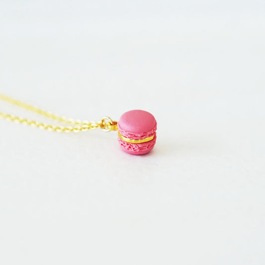 Mini Pink Macaron Pendant Necklace