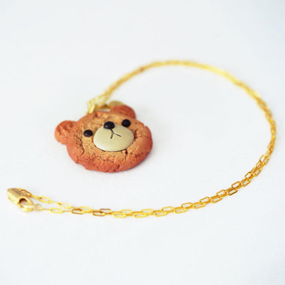 Cute Bear Head Cookie Necklace