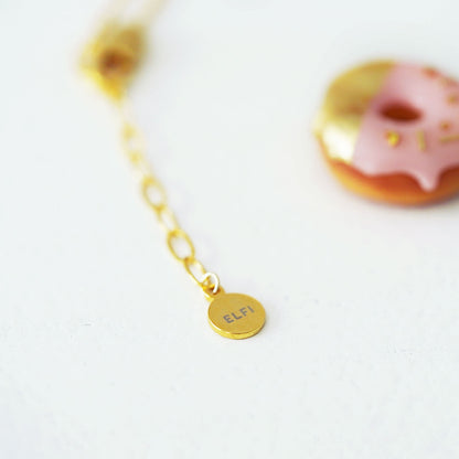 Gold & Chocolate Donut Necklace