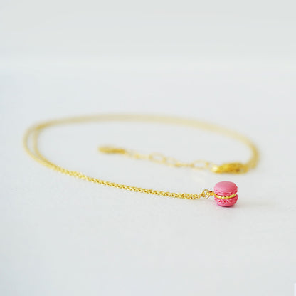 Mini Pink Macaron Pendant Necklace