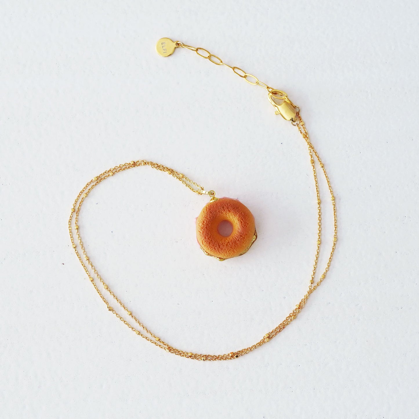 Gold & Chocolate Donut Necklace