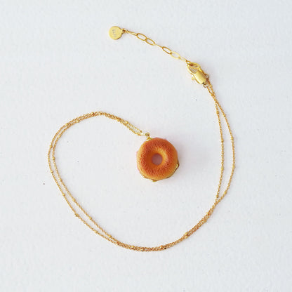 Gold & Chocolate Donut Necklace