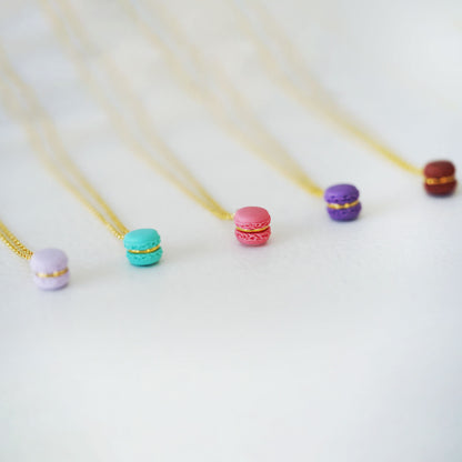 Mini Purple Macaron Pendant Necklace