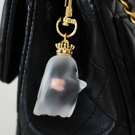 Ghost Bag Charm with Pink Macaron