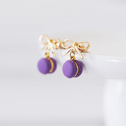 Purple Macaron Earrings