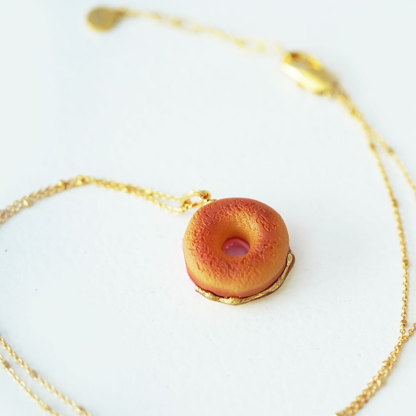 Gold & Chocolate Donut Necklace