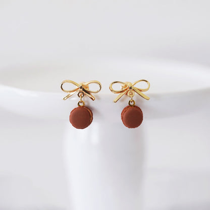 Chocolate Macaron Earrings