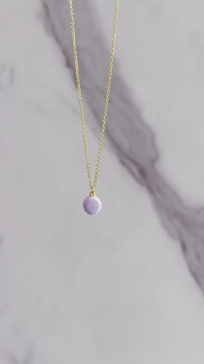 Mini Light Purple Macaron Pendant Necklace