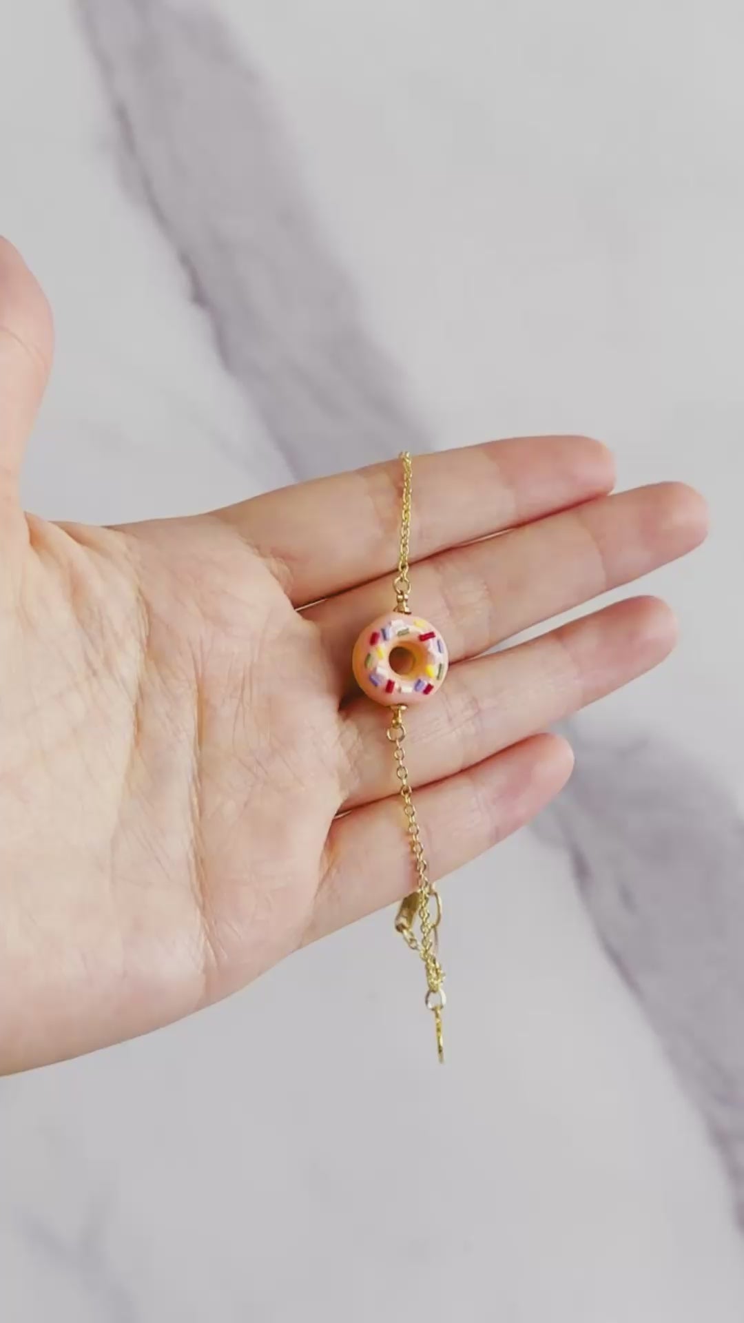 Classic Mini Pink Sprinkle Doughnut Bracelet – Elfi Handmade
