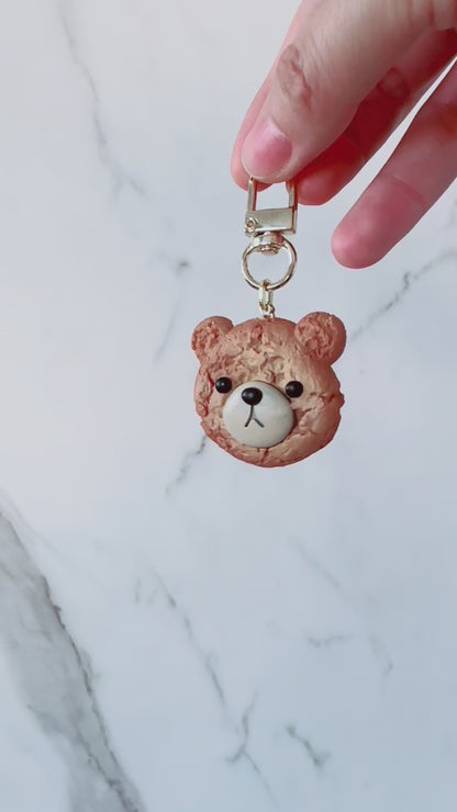 Cute Bear Head Cookie Bag Charm